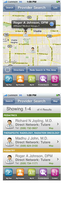 Search Results on Health Net Mobile