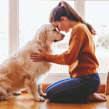 woman with dog