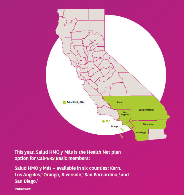CalPERS Salud HMO y Mas Service Area map