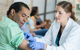 Man receiving a vaccination